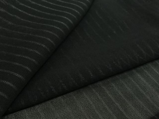 平和屋着物▽羽織　スリーシーズン　春夏秋　塵除け　縞　黒地　正絹　逸品　AABJ3456jh