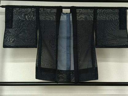 平和屋着物▽羽織　スリーシーズン　春夏秋　塵除け　黒地　正絹　逸品　AABJ3458jh