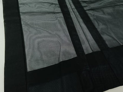 平和屋着物▽羽織　スリーシーズン　春夏秋　塵除け　黒地　正絹　逸品　AABJ3458jh