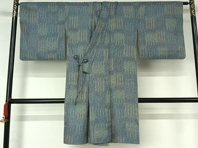 平和屋着物▽道中着　スリーシーズン　春夏秋　塵除け　草花文　ロング丈　正絹　逸品　AABJ3462jh