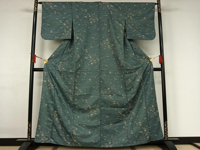 平和屋着物▽小紋　単衣　吹き寄せ文　洗える着物　AABJ3466jh