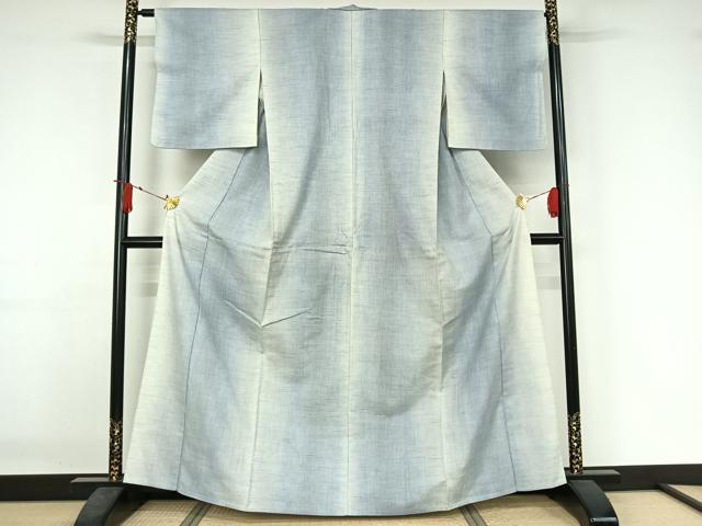 平和屋着物▽紅花紬　米沢　単衣　霞文　正絹　逸品　AABJ3472jh