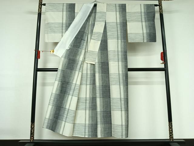 平和屋着物▽西陣　紬　単衣　あきは絣　反端付き　正絹　逸品　AABJ3473jh