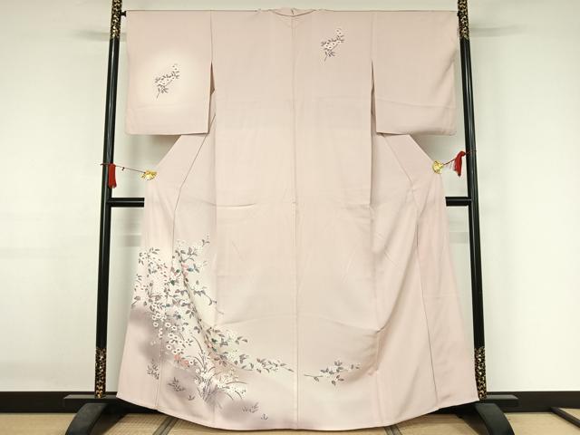平和屋着物▽訪問着　単衣　流水花籬文　暈し染め　正絹　逸品　AABJ3474jh