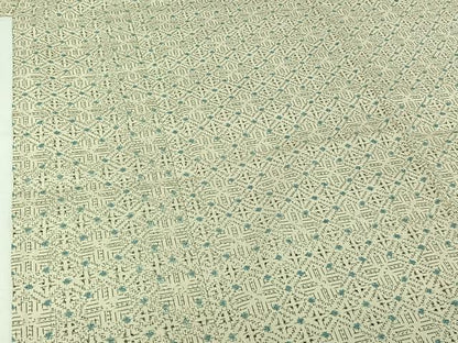 平和屋着物▽本塩沢　単衣　幾何学文様　正絹　逸品　AABJ3482jh