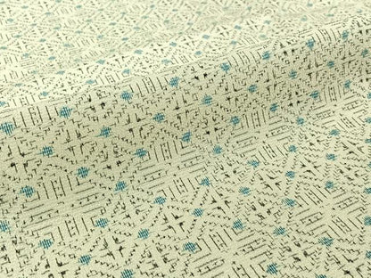 平和屋着物▽本塩沢　単衣　幾何学文様　正絹　逸品　AABJ3482jh