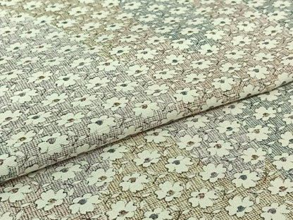 平和屋着物▽上質な小紋　単衣　紬地　草花文　正絹　逸品　AABJ3483jh