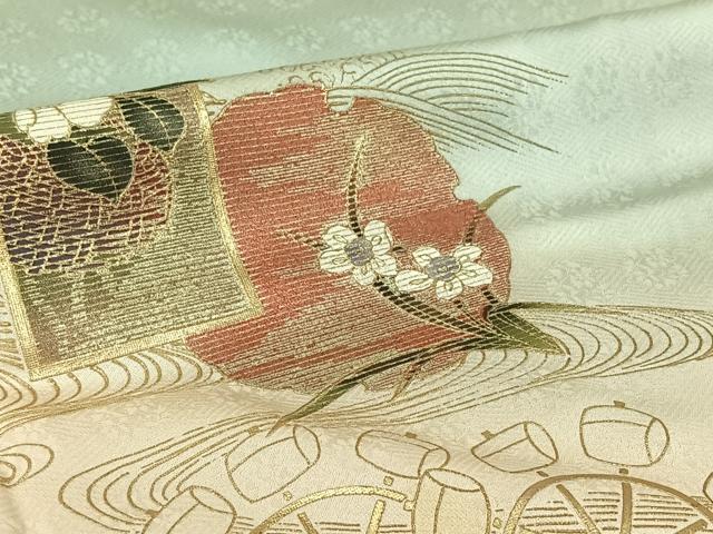 平和屋着物▽訪問着　単衣　雪輪花文　暈し染め　金彩　正絹　逸品　AABJ3484jh
