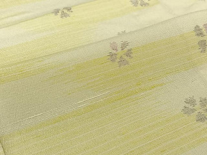 平和屋着物▽結城紬　奥順　はたおり娘　単衣　結城ちぢみ　舞花文　八絵結び　やまと誂製　証紙付き　正絹　逸品　AABJ3485jh