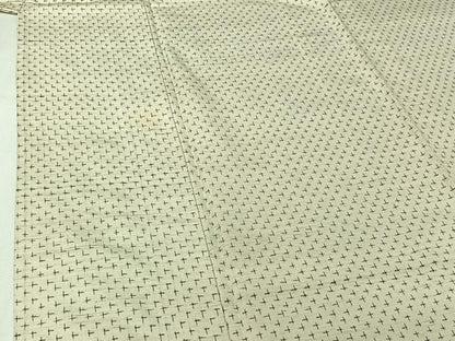 平和屋着物▽上質な紬　単衣　十字絣　正絹　逸品　AABJ3488jh