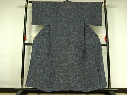 平和屋着物▽上質な小紋　単衣　成り物　正絹　逸品　AABJ3492jh