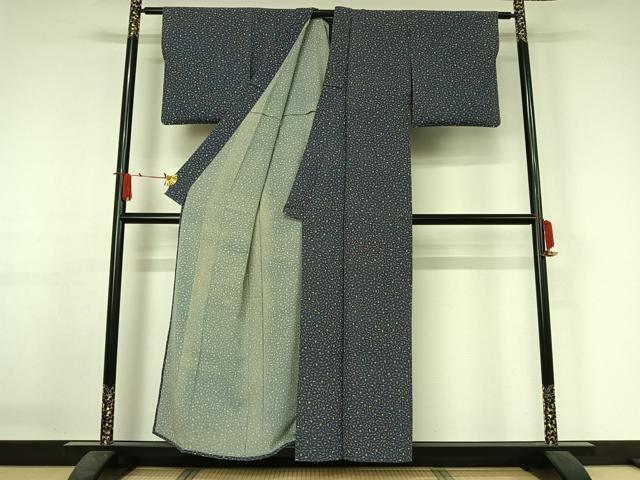 平和屋着物▽上質な小紋　単衣　成り物　正絹　逸品　AABJ3492jh