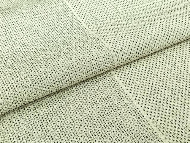 平和屋着物▽本塩沢　単衣　110亀甲　蚊絣　正絹　逸品　AABJ3496jh