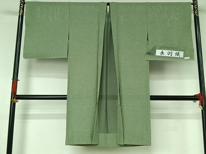 平和屋着物▽長羽織　スリーシーズン　春夏秋　塵除け　墨流し文様　反端付き　正絹　逸品　AABJ3499jh
