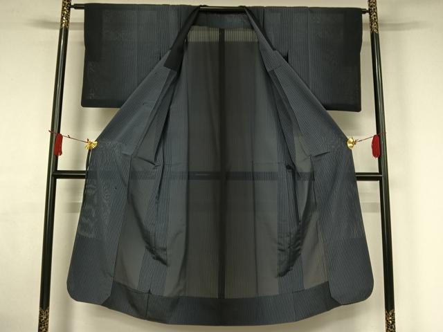 平和屋着物▽道行コート　スリーシーズン　春夏秋　塵除け　縞　ロング丈　正絹　逸品　AABJ3500jh