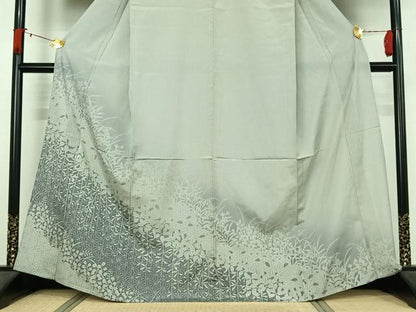 平和屋着物▽訪問着　単衣　お召地　麻の葉文様　正絹　逸品　AABJ3501jh