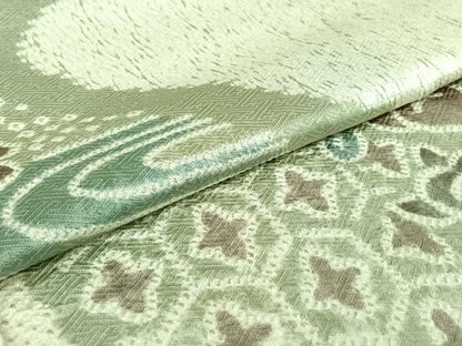 平和屋着物▽訪問着　単衣　杢目絞り　吉祥花文　正絹　逸品　AABJ3504jh
