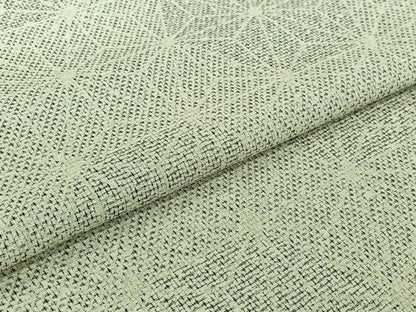 平和屋着物▽白鷹お召　単衣　麻の葉文様　正絹　逸品　AABJ3505jh