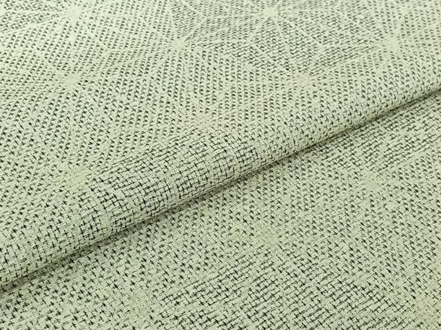 平和屋着物▽白鷹お召　単衣　麻の葉文様　正絹　逸品　AABJ3505jh