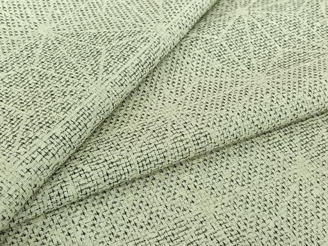 平和屋着物▽白鷹お召　単衣　麻の葉文様　正絹　逸品　AABJ3505jh