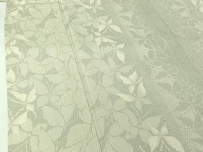 平和屋着物▽本塩沢　単衣　110亀甲　舞蝶文　正絹　逸品　AABJ3508jh
