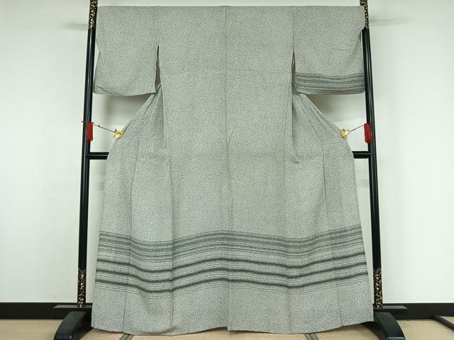 平和屋着物▽訪問着　単衣　横段文　正絹　逸品　AABJ3510jh