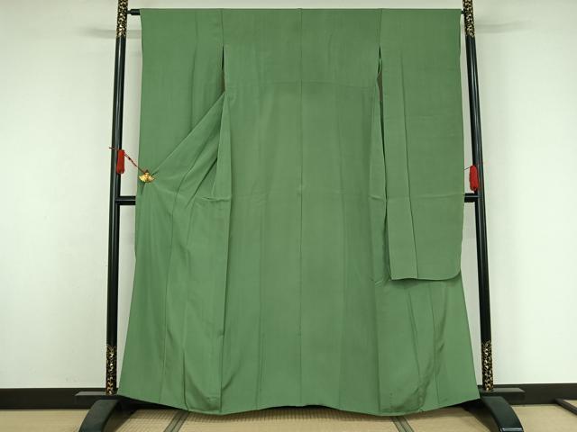 平和屋着物●豪華振袖　単衣　色無地　柳染色　正絹　逸品　AABJ3514jh