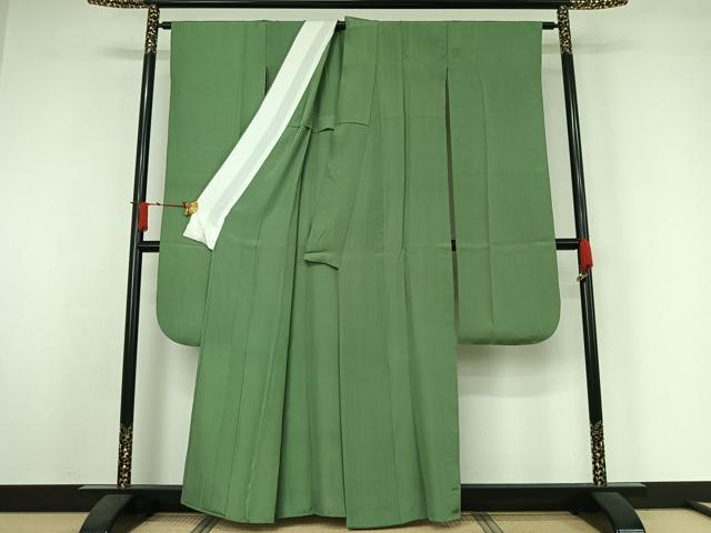 平和屋着物●豪華振袖　単衣　色無地　柳染色　正絹　逸品　AABJ3514jh