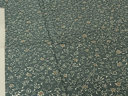 平和屋着物▽小紋　単衣　草花文　洗える着物　AABJ3515jh