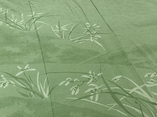 平和屋着物▽人間国宝 小宮康孝　色留袖　江戸小紋　単衣　草花文　三越扱い　反端付き　正絹　逸品　AABJ3518jh