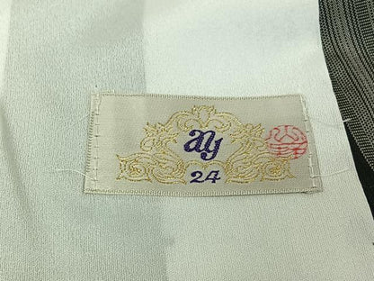 平和屋着物▽山野愛子　小紋　単衣　舞蝶文　黒地　洗える着物　未使用　AABJ3522jh