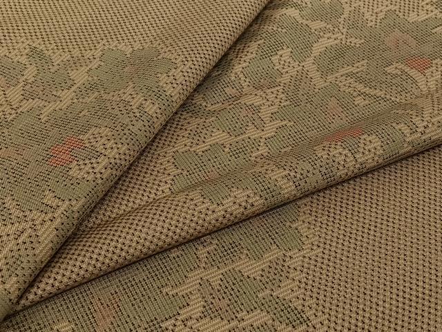 平和屋着物▽本場大島紬　単衣　9マルキ　草花文　正絹　逸品　AABJ3523jh