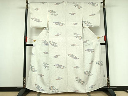 平和屋着物▽上質な小紋　単衣　辻が花　正絹　逸品　AABJ3524jh