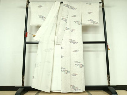 平和屋着物▽上質な小紋　単衣　辻が花　正絹　逸品　AABJ3524jh