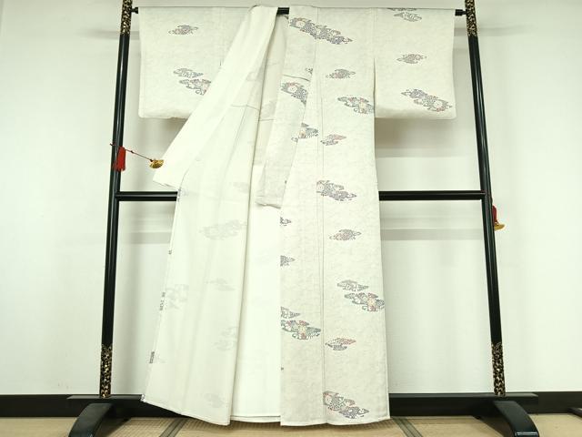 平和屋着物▽上質な小紋　単衣　辻が花　正絹　逸品　AABJ3524jh