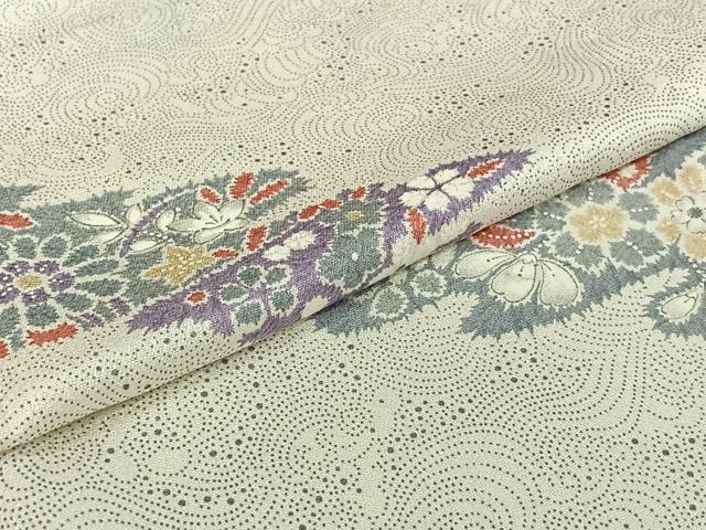 平和屋着物▽上質な小紋　単衣　辻が花　正絹　逸品　AABJ3524jh