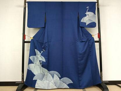 平和屋着物▽訪問着　単衣　鶴　正絹　逸品　AABJ3526jh