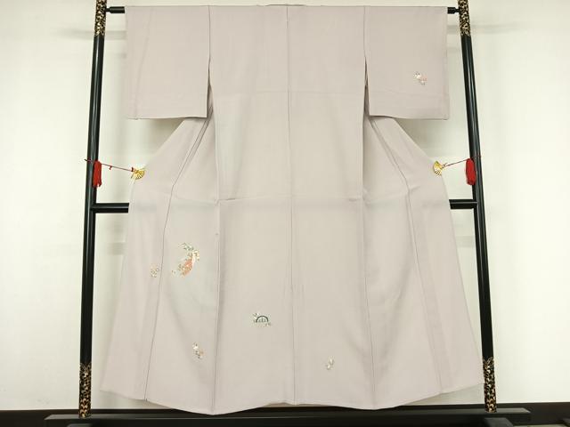平和屋着物▽訪問着　単衣　短冊花文　金彩　正絹　逸品　AABJ3529jh