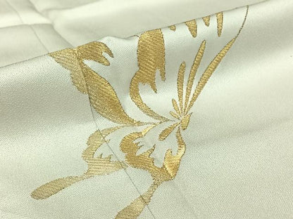 平和屋着物▽豪華振袖　単衣　総刺繍　舞蝶文　金糸　金通し地　正絹　逸品　AABJ3536jh