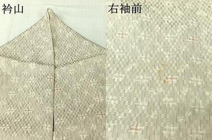 平和屋着物▽上質な小紋　単衣　幾何学文様　高島屋扱い　正絹　逸品　AABJ3538jh