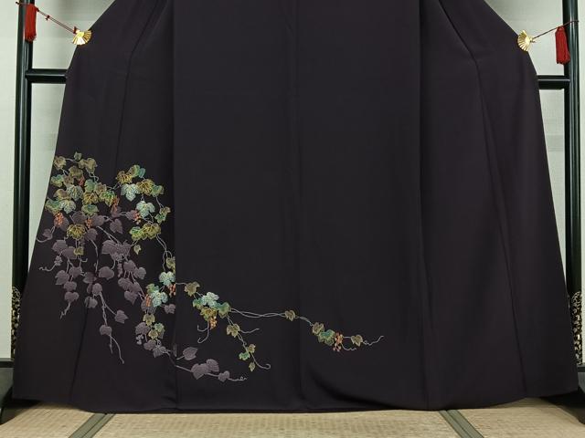 平和屋着物▽訪問着　単衣　総刺繍　南天文　金糸　正絹　逸品　AABJ3539jh