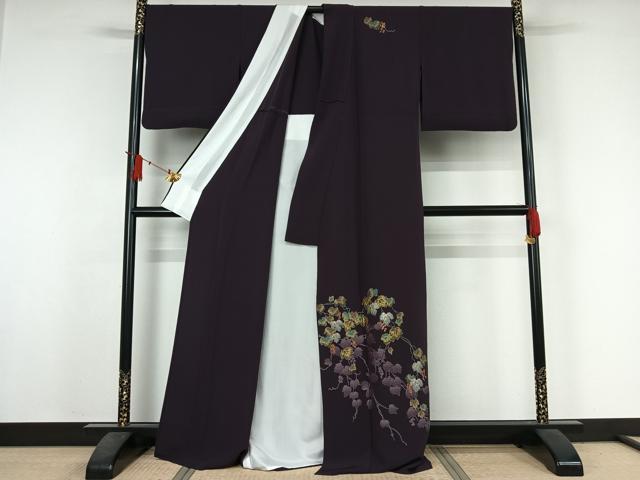 平和屋着物▽訪問着　単衣　総刺繍　南天文　金糸　正絹　逸品　AABJ3539jh