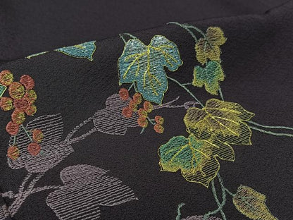 平和屋着物▽訪問着　単衣　総刺繍　南天文　金糸　正絹　逸品　AABJ3539jh