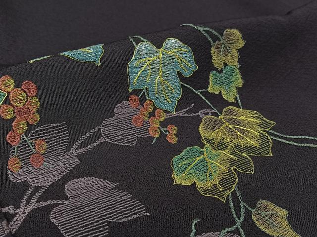 平和屋着物▽訪問着　単衣　総刺繍　南天文　金糸　正絹　逸品　AABJ3539jh
