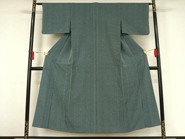 平和屋着物▽上質な小紋　単衣　縞　正絹　逸品　AABJ3549jh