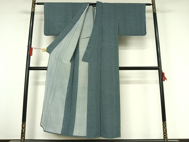 平和屋着物▽上質な小紋 単衣 縞 正絹 逸品 AABJ3549jh