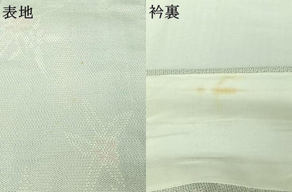 平和屋着物▽本塩沢　単衣　110亀甲　草花文　正絹　逸品　AABJ3550jh