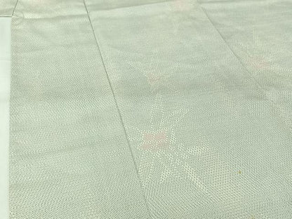 平和屋着物▽本塩沢　単衣　110亀甲　草花文　正絹　逸品　AABJ3550jh