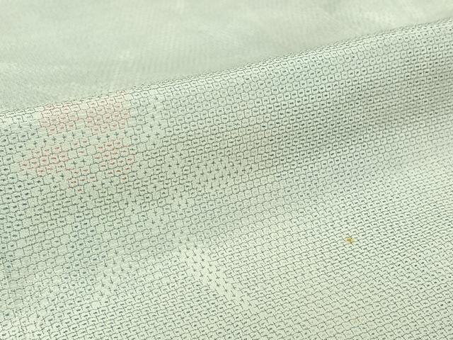 平和屋着物▽本塩沢　単衣　110亀甲　草花文　正絹　逸品　AABJ3550jh