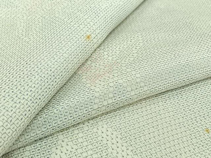平和屋着物▽本塩沢　単衣　110亀甲　草花文　正絹　逸品　AABJ3550jh